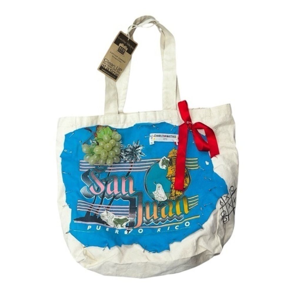 Everyday Tote Bag San Juan Puerto Rico Tote Bag with Red Bow